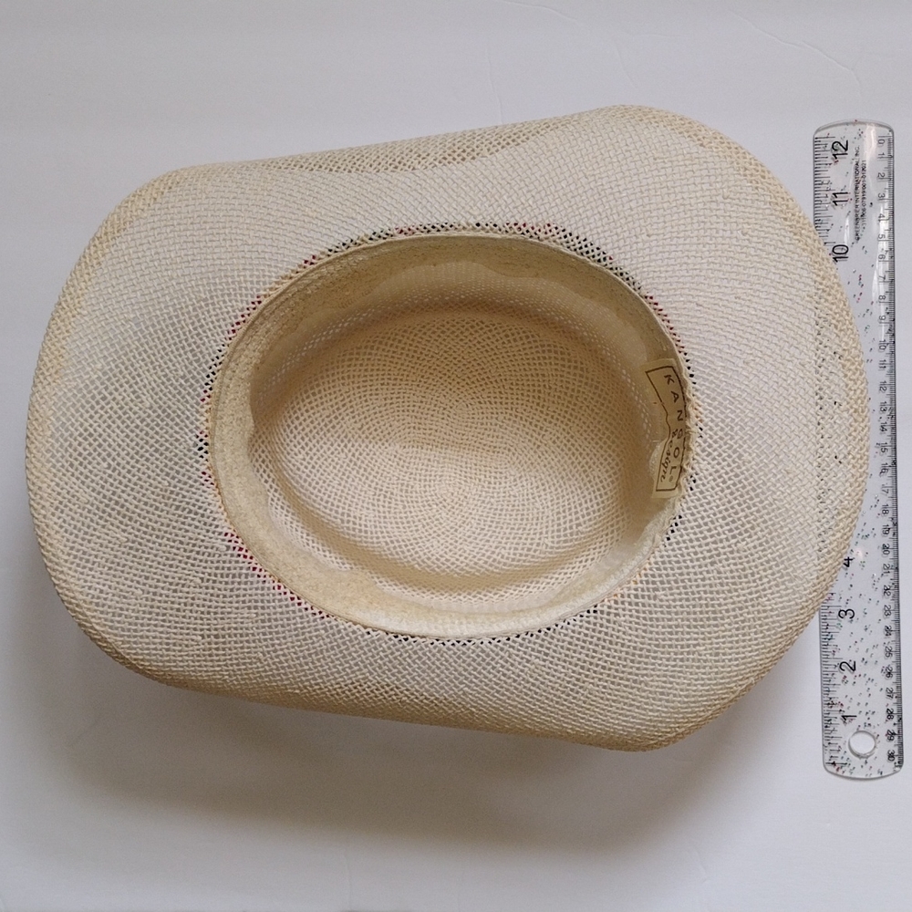 Kangol Unisex Straw Panama Hat w/ Colorful Linen Band EUC - Picture 13 of 16